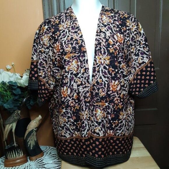 Liz Claiborne Women's Floral Motif Kimono size 1X - Picture 2 of 12